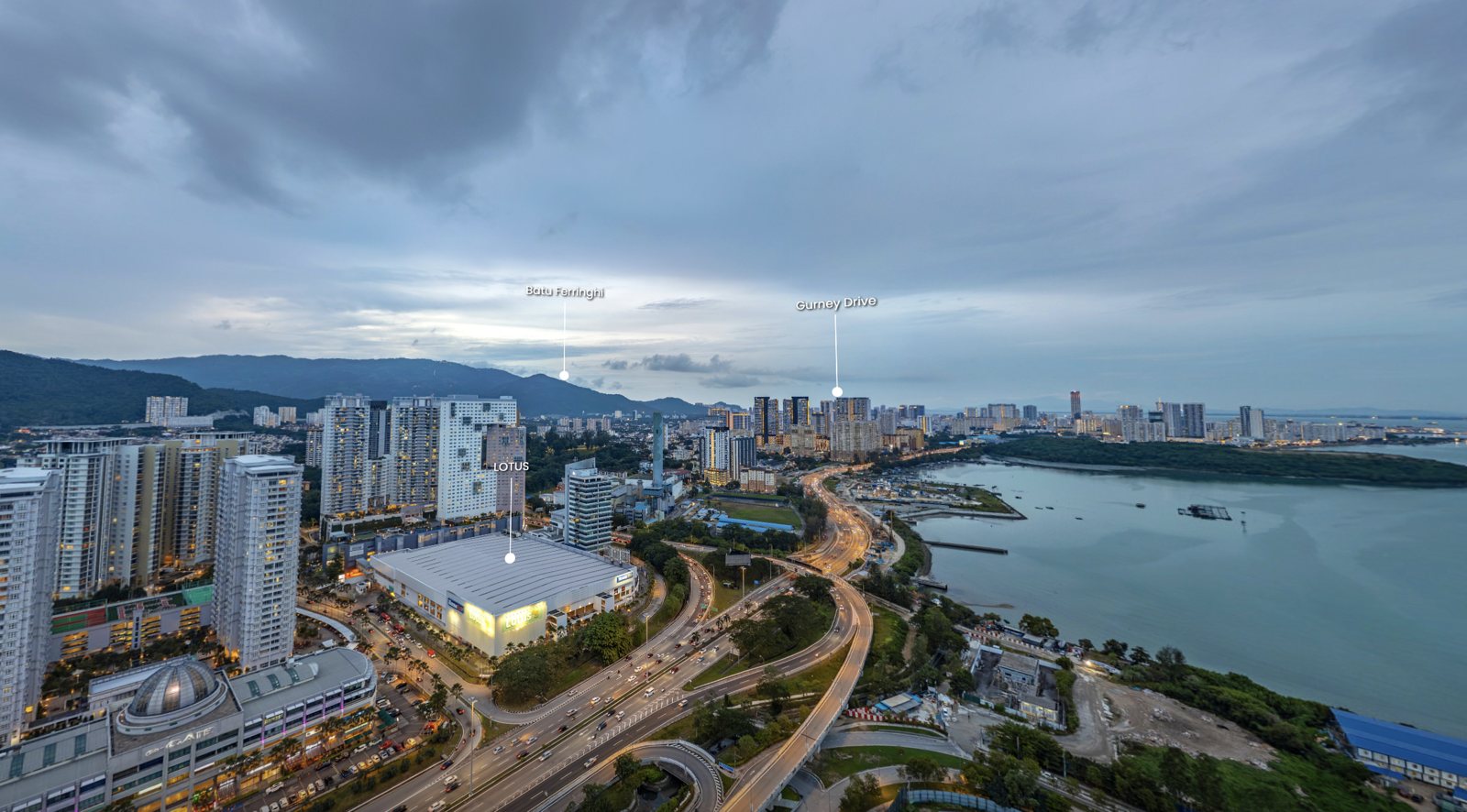 George Town skyline with KOMTAR